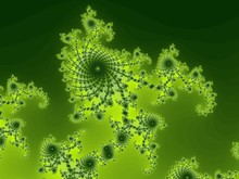 Decorative Fractal Spirals In A Green Colors.