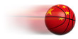 Basketball ball with flag of China in motion isolated