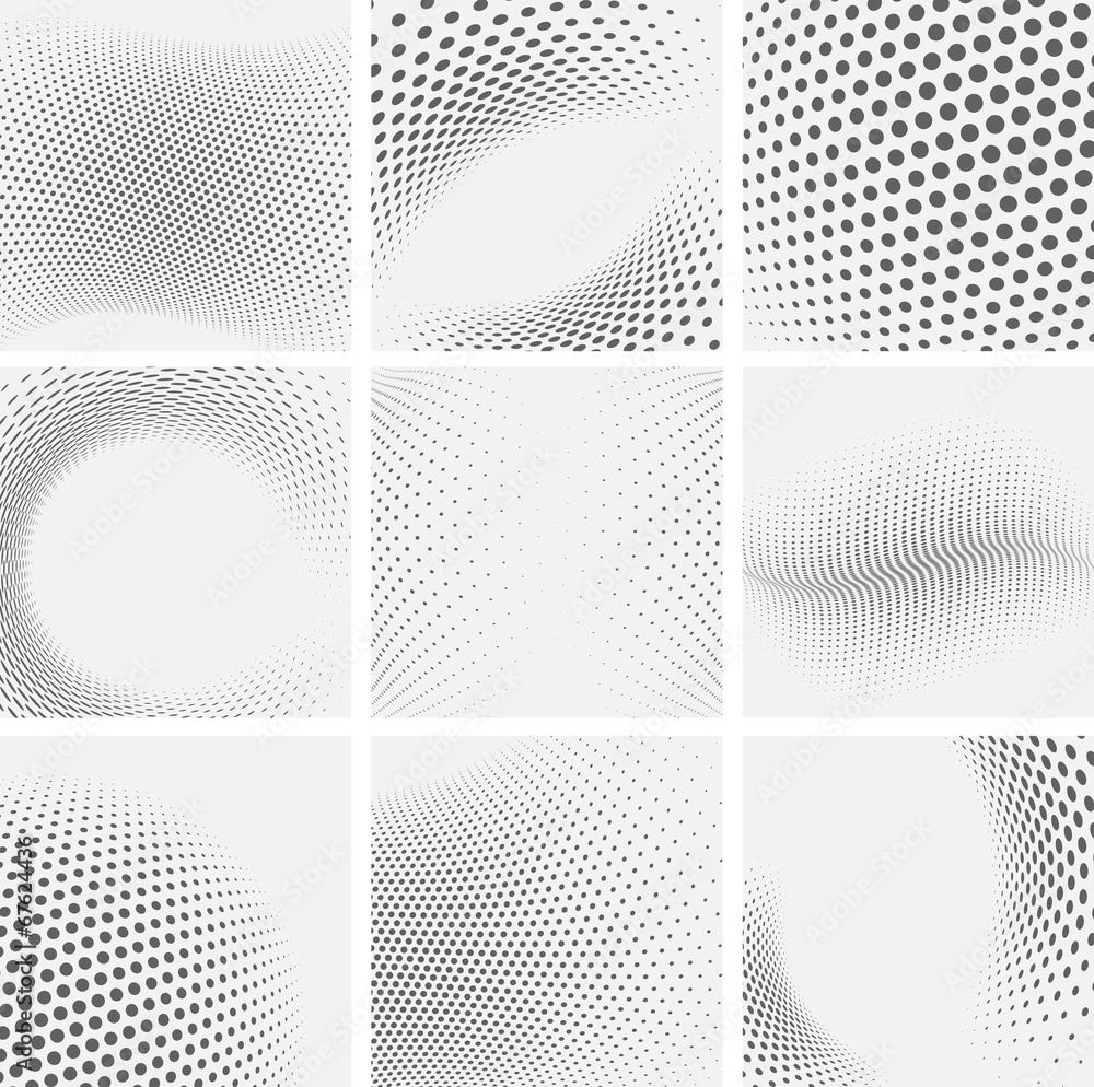 Set of dotted abstract forms - obrazy, fototapety, plakaty 