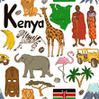 Sketch Kenya seamless pattern