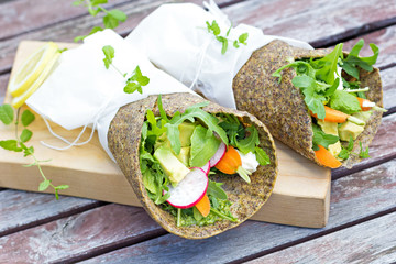 Healthy, grain free, vegetable wraps