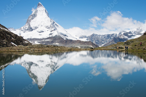 Board z aluminiowym obramowaniem Odbicie Matterhorn