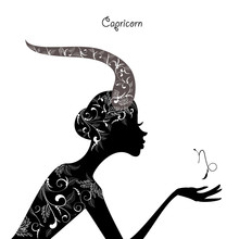 Zodiac Sign Capricorn. Fashion Girl