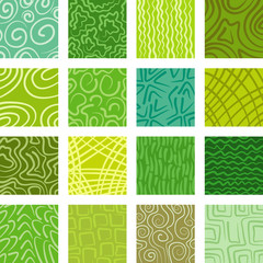 Wall Mural - Texture collection in green colors