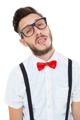 Poster - Geeky young hipster looking at camera