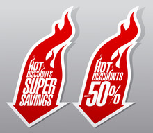 Hot Discounts Fiery Symbols.