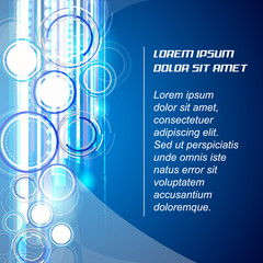 Wall Mural - abstract vector blue background with circular elements