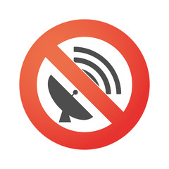 Sticker - Forbidden signal with an antenna