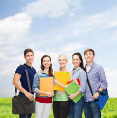 Wall Mural - group of smiling students standing