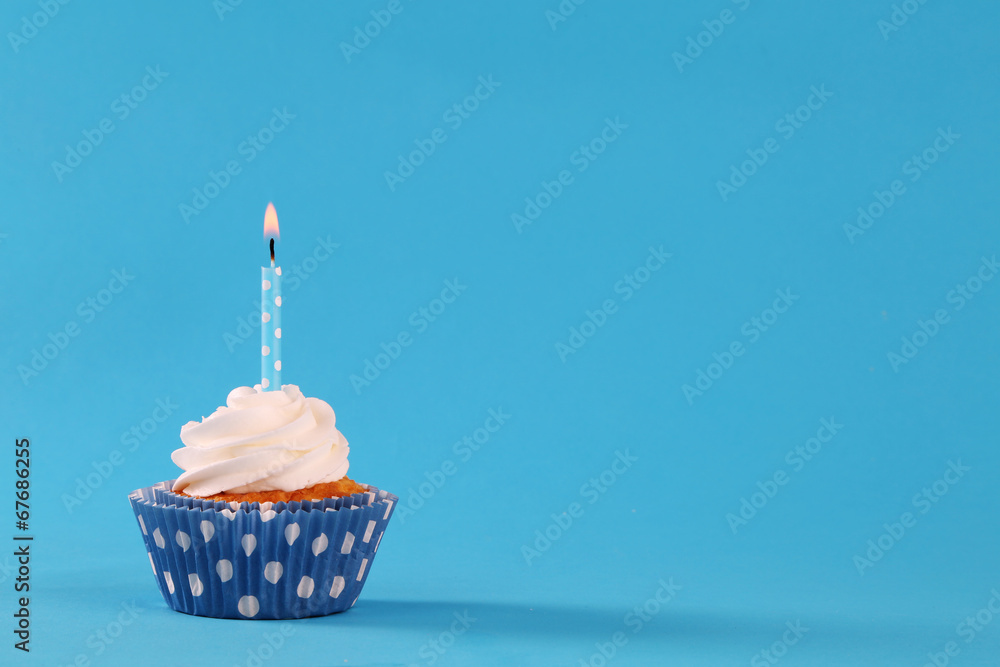 birthday cupcake - obrazy, fototapety, plakaty 