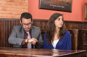 young couple in a restaurant