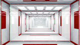 Fototapeta Perspektywa 3d - Futuristic interior architecture