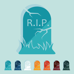 Poster - Flat design: tombstone