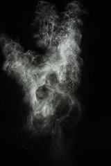 Wall Mural - white powder exploding isolated on black