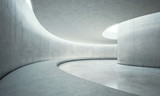 Fototapeta  - empty concrete open space interior with sunlight