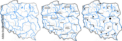Obraz w ramie Mapa Polski