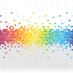 Poster - Abstract pixel cubes flash background.