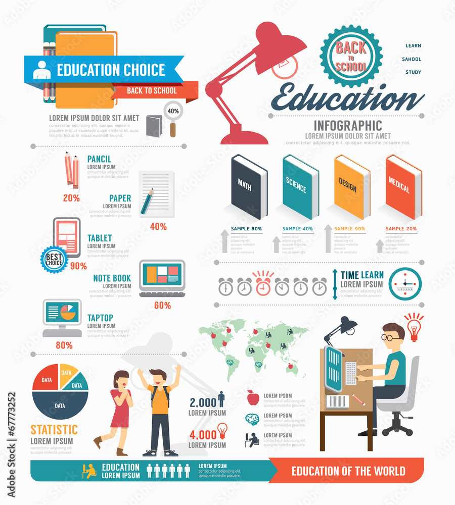 Infographic education template design . concept vector. - obrazy, fototapety, plakaty 