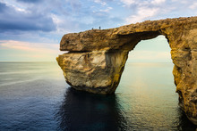 Azure Window, Natural Arch On Gozo Island, Malta,vibrant Colours