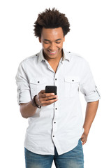 Young African Man With Cell Phone