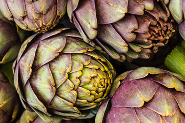 Wall Mural - Green artichokes at the farmers market