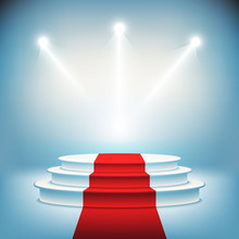 Illuminated Stage Podium For Award Ceremony Vector