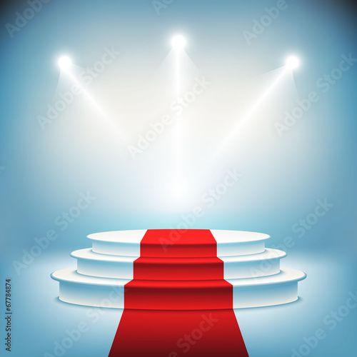 Fotografía Illuminated stage podium for award ceremony vector