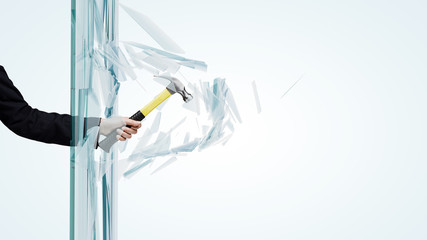 Wall Mural - Man breaking glass