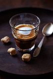 Glass of Espresso Macchiato with Brown Sugar