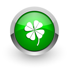 Aufkleber - four-leaf clover green glossy web icon