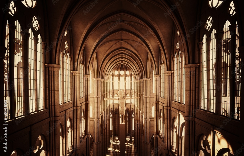 Chiesa cattedrale gotica - obrazy, fototapety, plakaty 