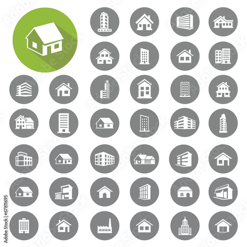 Fotografie, Obraz Home and building icons set. Illustration eps10
