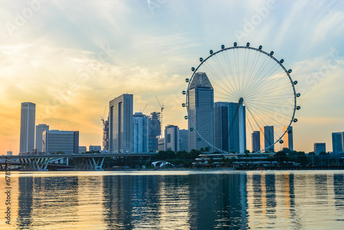 Naklejka na szybę SINGAPORE - JUNE 23: At a height of 165m, Singapore Flyer is the