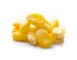 Sweet whole kernel corn on white background
