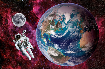 Wall Mural - astronaut earth moon space