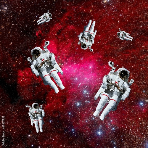 Naklejka samoprzylepna Astronauci przestrzeń galaktyki