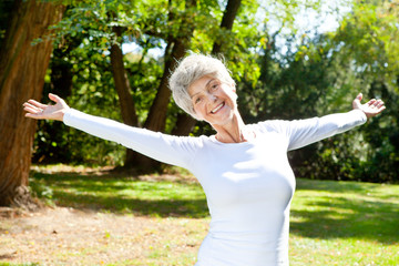 Poster - happy old woman