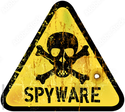 Cuadros en Lienzo spyware or computer virus warning sign, vector illustration