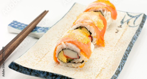 Naklejka samoprzylepna Maki sushi - bułka z wędzonego węgorza