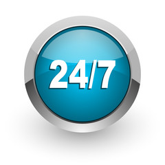 Poster - 24/7 blue glossy web icon