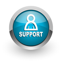 Poster - support blue glossy web icon