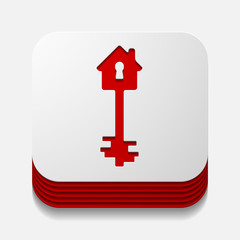 Canvas Print - square button: key