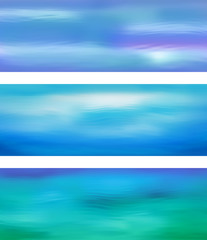 Fotomurales - Abstract Vector Blue Water Banner