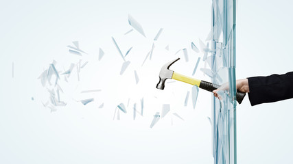 Wall Mural - Man breaking glass