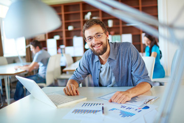 Wall Mural - Businessman at workplace