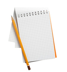 Sticker - Opened notebook and pencil