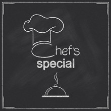 Design For Restaurant Chef's Special Menu In Chalkboard Style