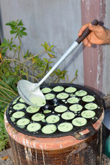 Wall Mural - khanom khrok or Thai sweetmeat pancake