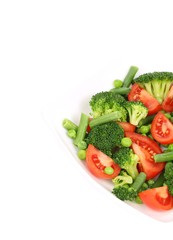 Wall Mural - Broccoli salad with tomatoes and green peas.