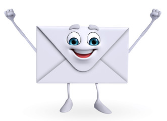 Mail Character is happy